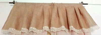 Draperie cadru iuta cu dantela crosetata
