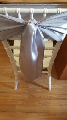 Esarfe crepsatin argintiu 22x175 cm