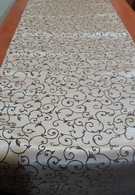 Napron 48x175 cm brocart crem&amp; maro