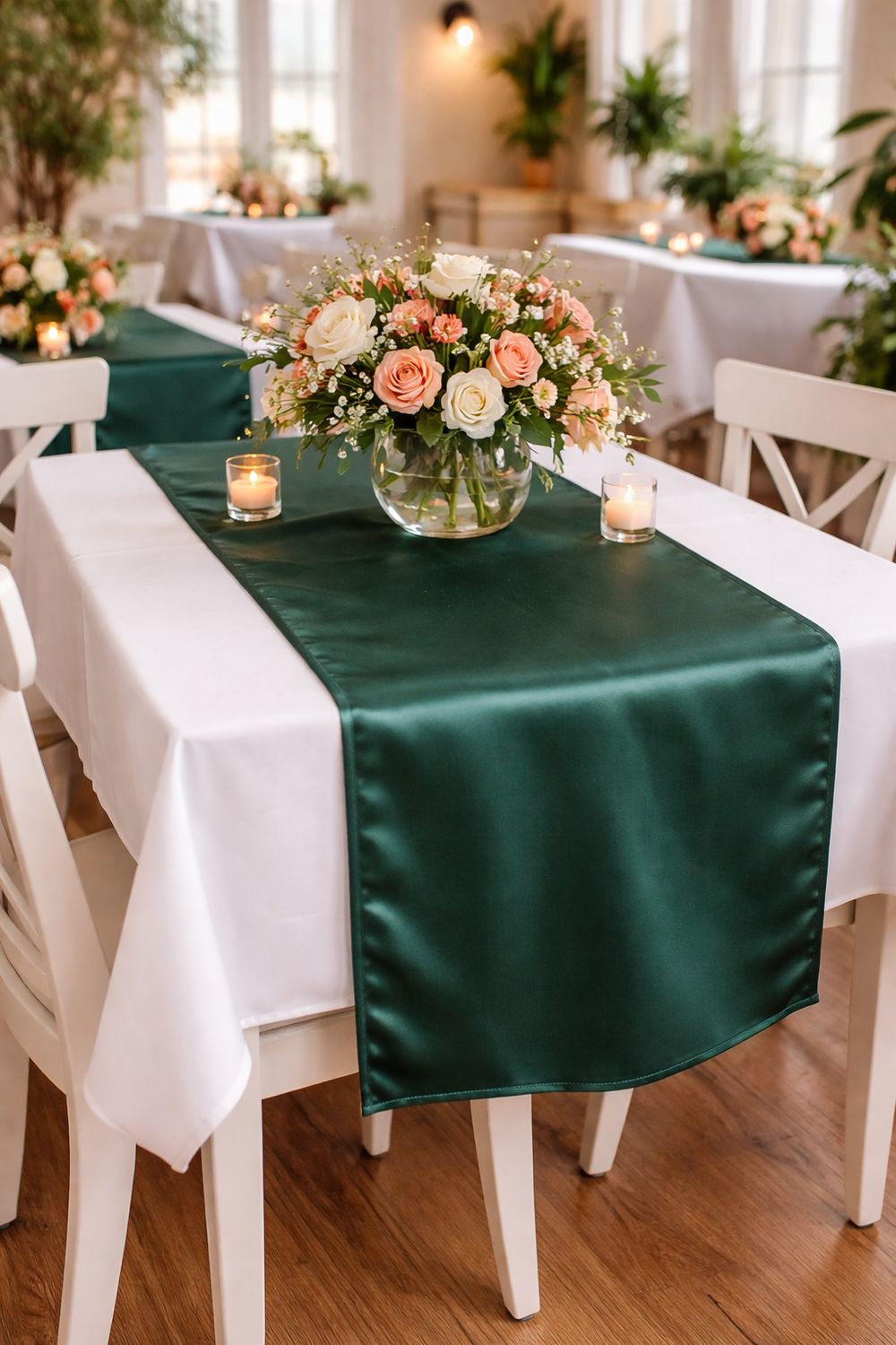 Napron brocart satinat verde smarald