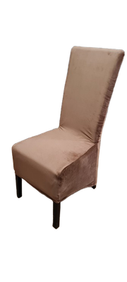 Huse catifea elastică, maro deschis / coniac