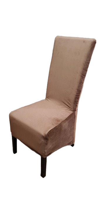 Huse catifea elastică, maro deschis / coniac