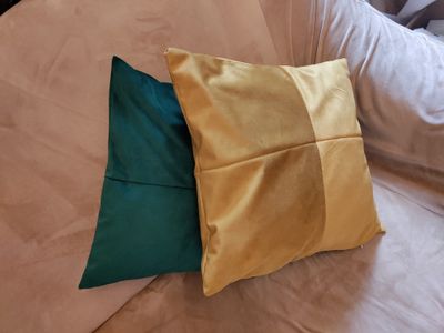 Set 2 fețe pernă decor 40x40 cm catifea galben muștar