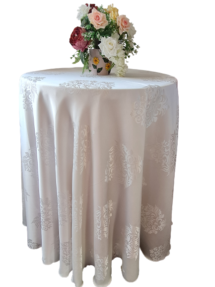 Fata de masa rotunda, brocart ivory, model ”Spania”