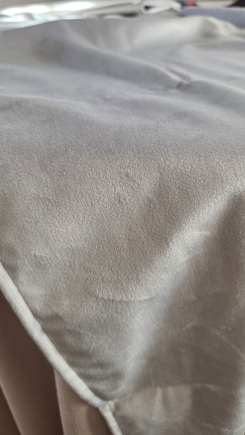 Traverse masa catifea fixă gri-argintiu