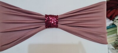 Benzi elastice dusty rose cu inel paiete visinii