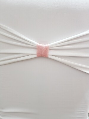 Benzi catifea alba cu inel roz