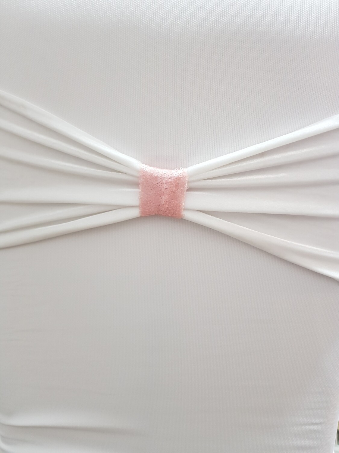 Benzi catifea alba cu inel roz