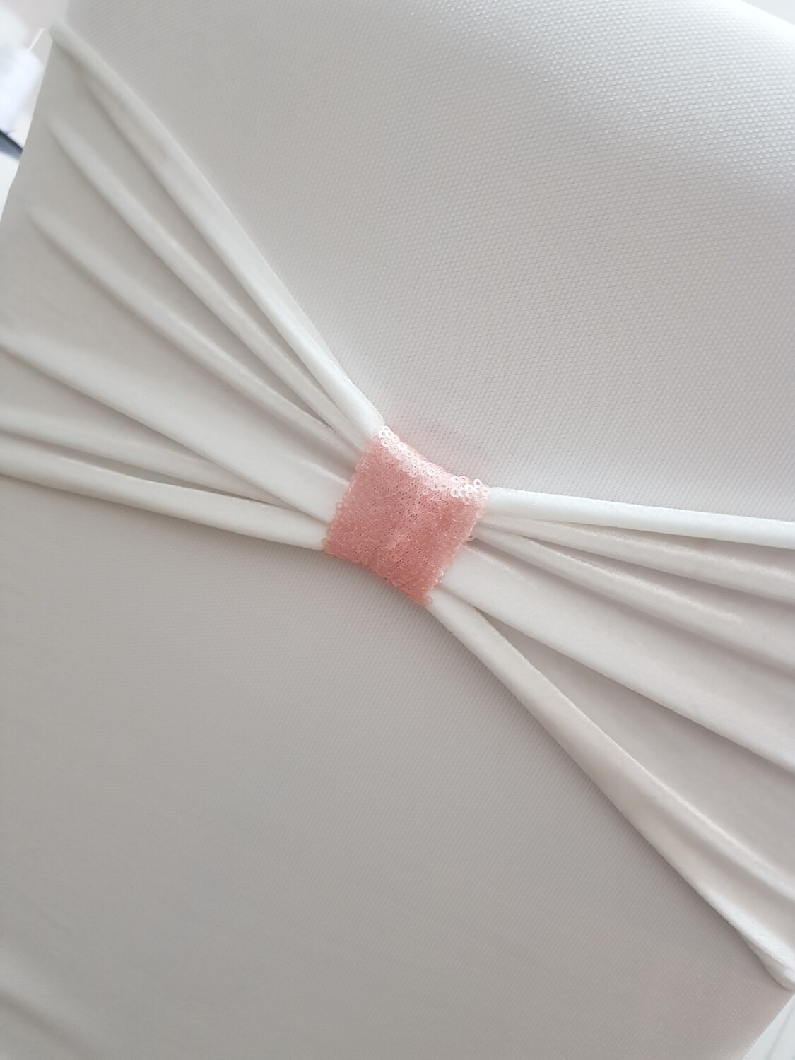 Benzi catifea alba cu inel roz