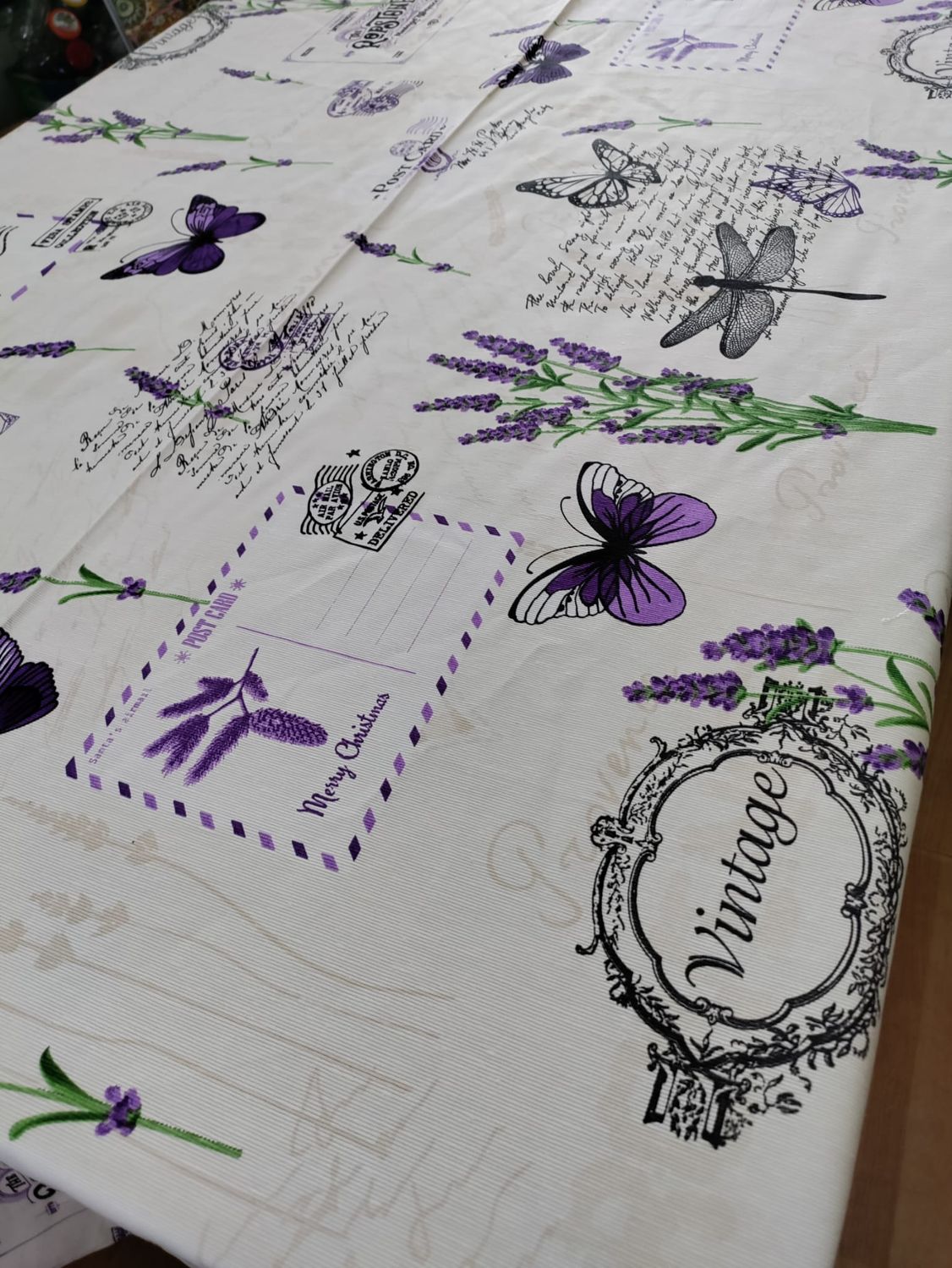 Față de masă cu lavandă, țesătură impermeabilă