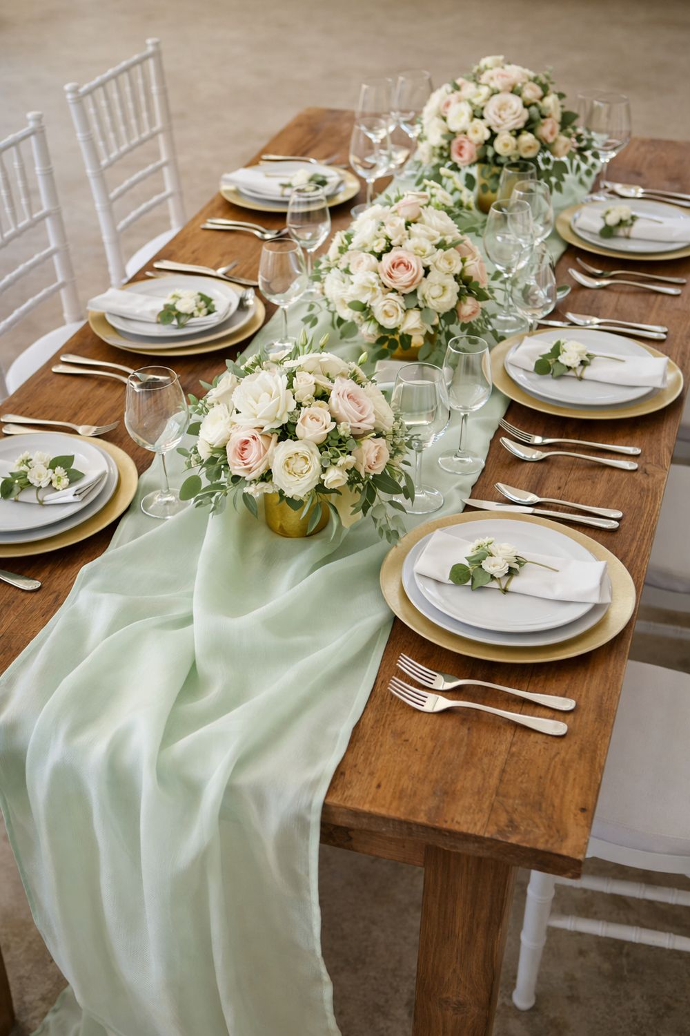 Napron  45x400 cm, mătăsică vernil