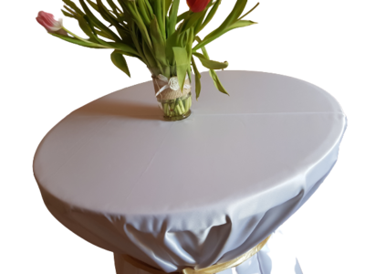 Față masă brocart alb satinat