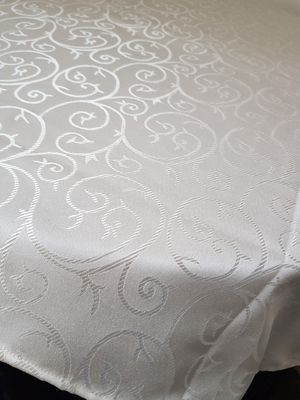 Față masă / napron brocart ivory cerculete