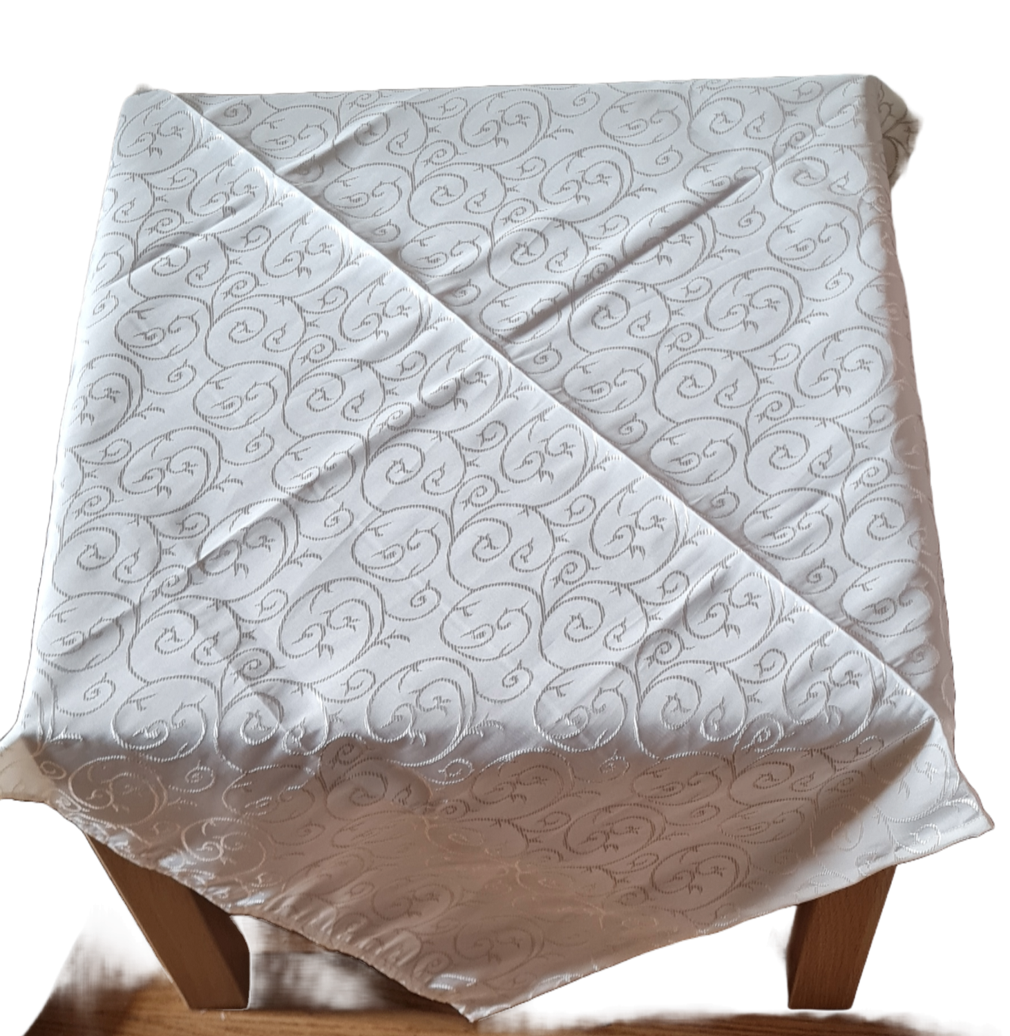 Față masă / napron brocart ivory cerculete