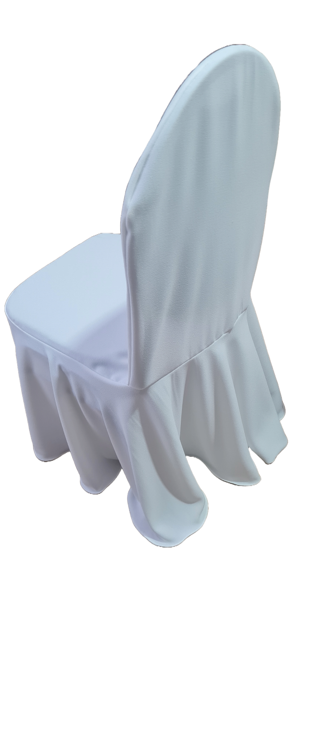 Huse ivory pentru  scaun restaurant cu spătar rotund