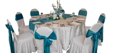 Huse ivory pentru scaun restaurant cu spătar rotund