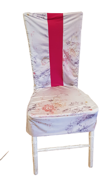 Set 4 huse scaun cu accente fucsia