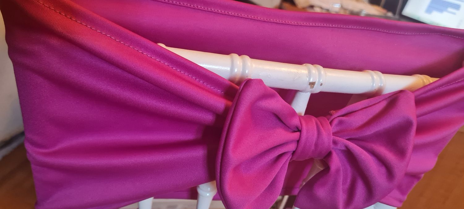 Benzi elastice fucsia-violet cu papion