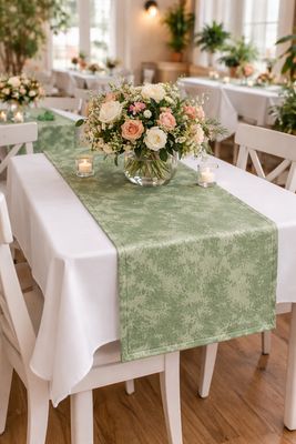 Traversa  brocart verde ”mar”, model a p e