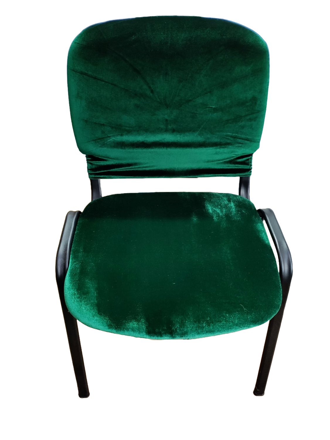 Husă scaun vizitator catifea verde, 2 piese