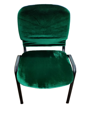 Husă scaun vizitator catifea verde, 2 piese