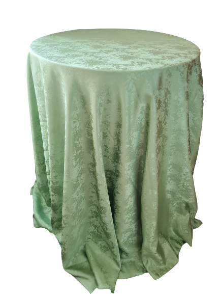 Fețe de masă rotunde, brocart verde deschis