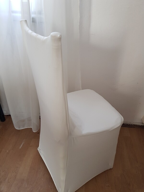Huse stretch scaun lycra alb