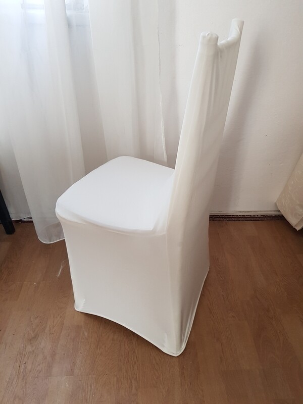 Huse stretch scaun lycra alb