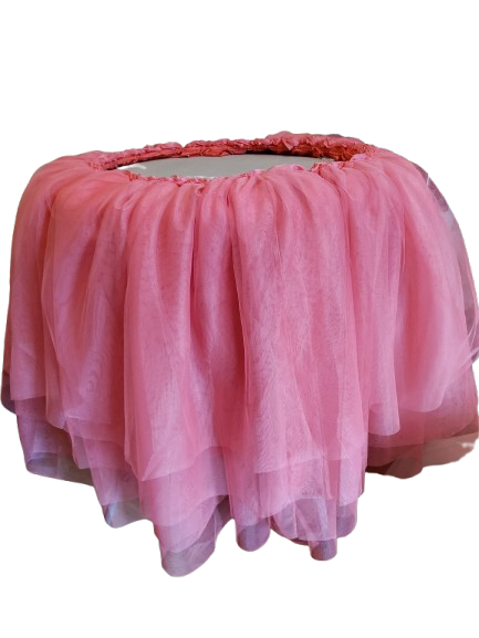 Fustă cristelniță botez /masă tort realizată din tulle