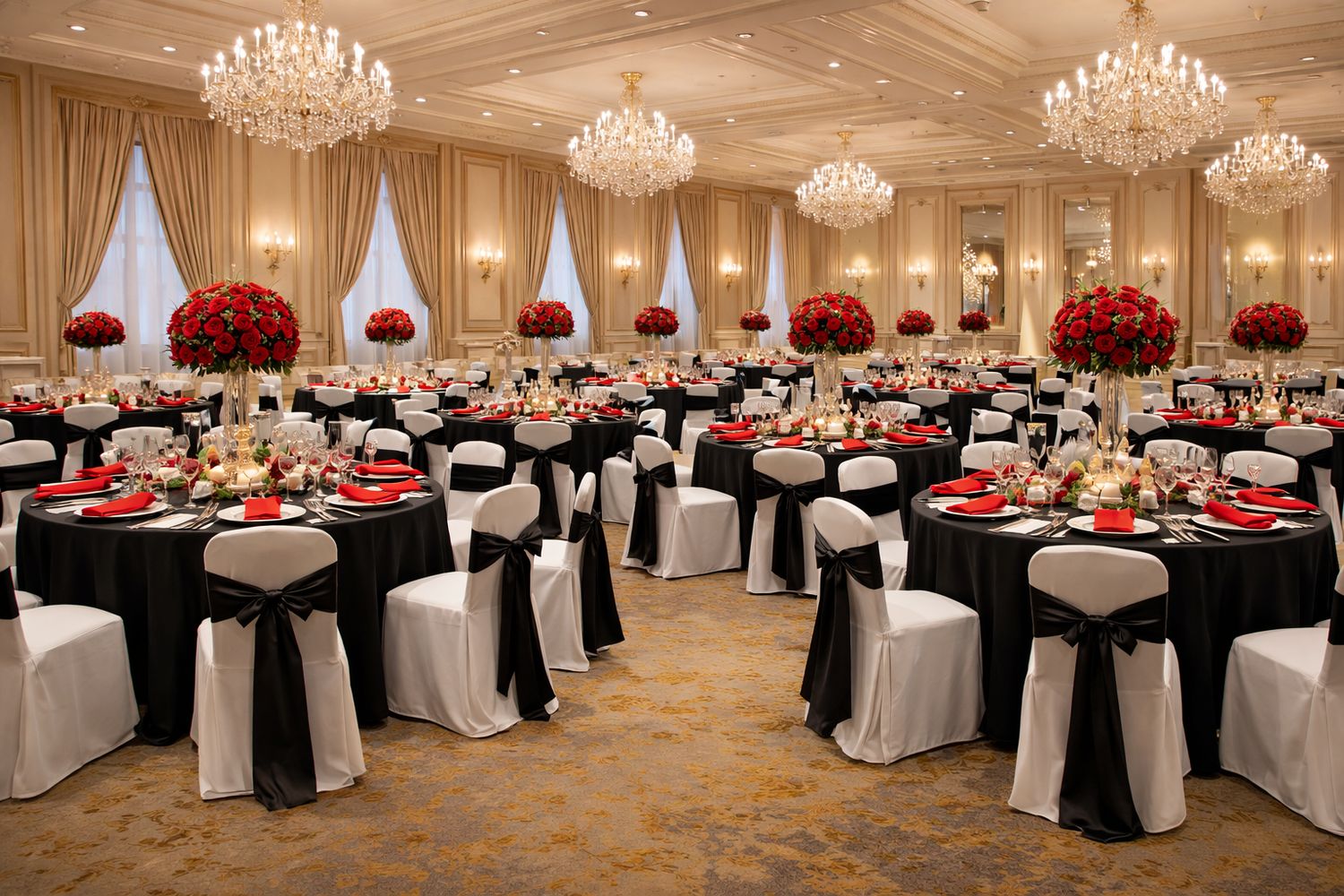 Fata de masa brocart satinat negru