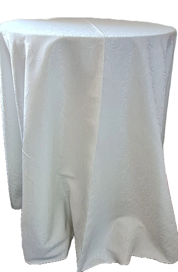 Față masă brocart ivory light, diametrul 300 cm, model melci