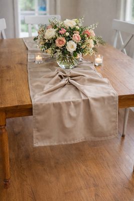 Traversă masă catifea fixă bej