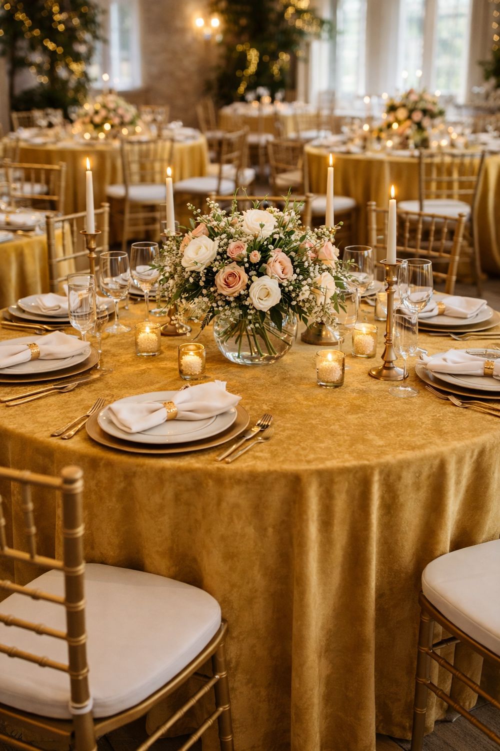 Fețe de masă  catifea fixă auriu-muștar