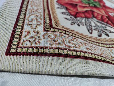 Traversă masă 40x100 cm, goblen crăciunițe roșii Traversă masă 40x100 cm, goblen crăciunițe roșii