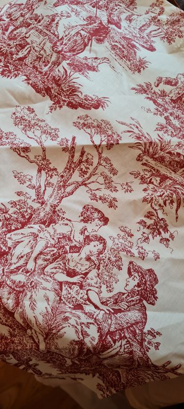 Șervet bumbac subțire - Toile de Jouy - roșu