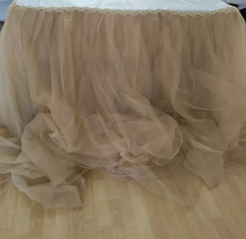 Fustă masă tulle bej