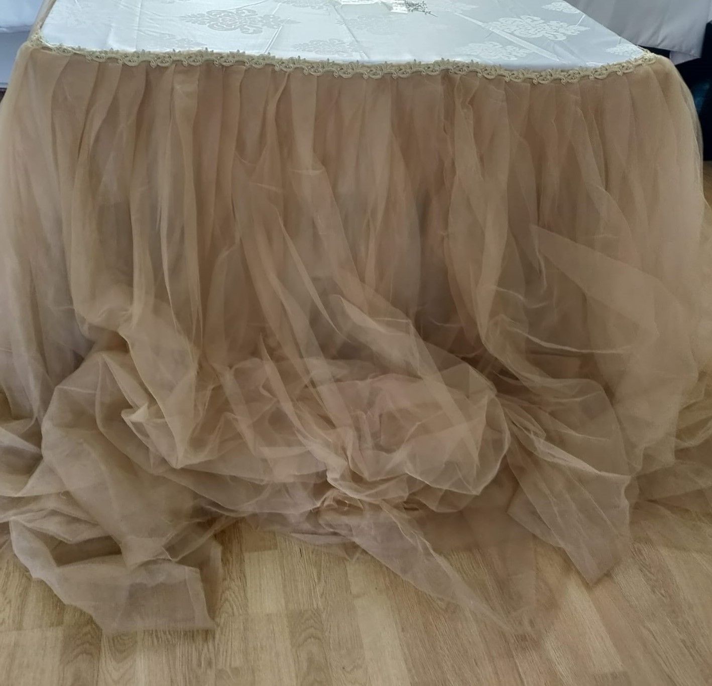 Fustă masă tulle bej