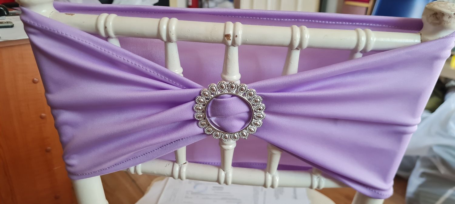 Benzi elastice milanez lila cu cataramă argintie
