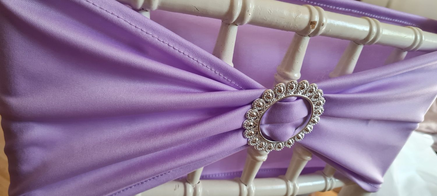 Benzi elastice milanez lila cu cataramă argintie