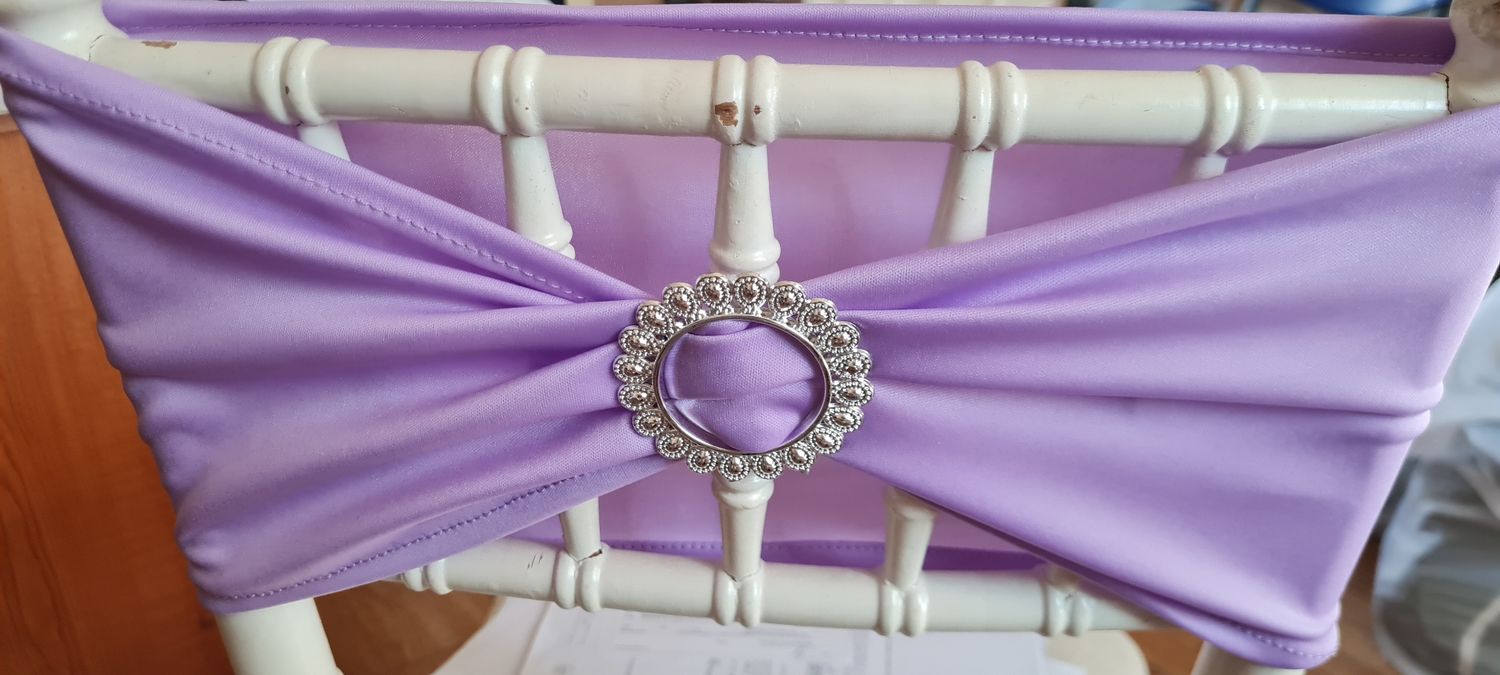 Benzi elastice milanez lila cu cataramă argintie