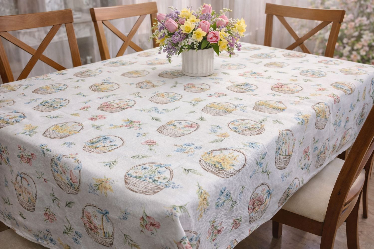 Fețe de masă impermeabile coș cu flori