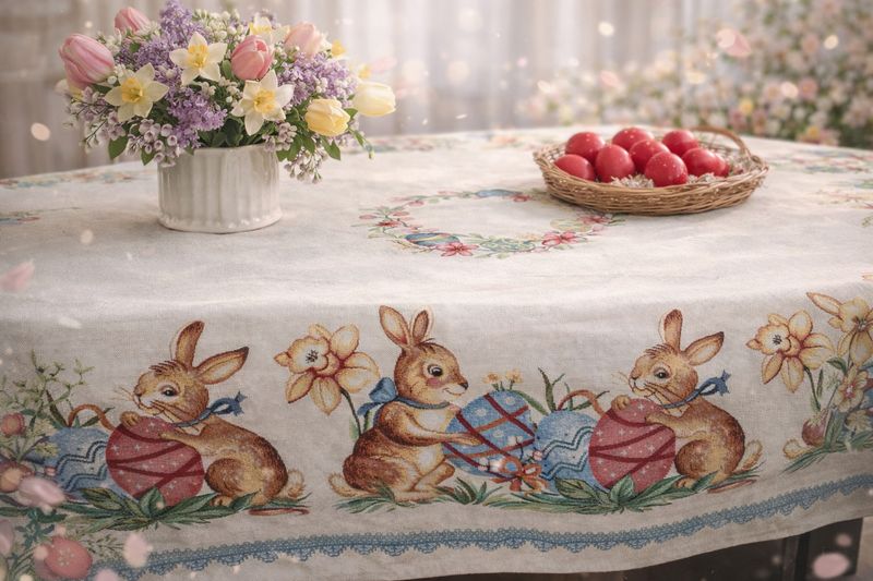 Față masă tip goblen 140x180 cm, sărbători Pascale