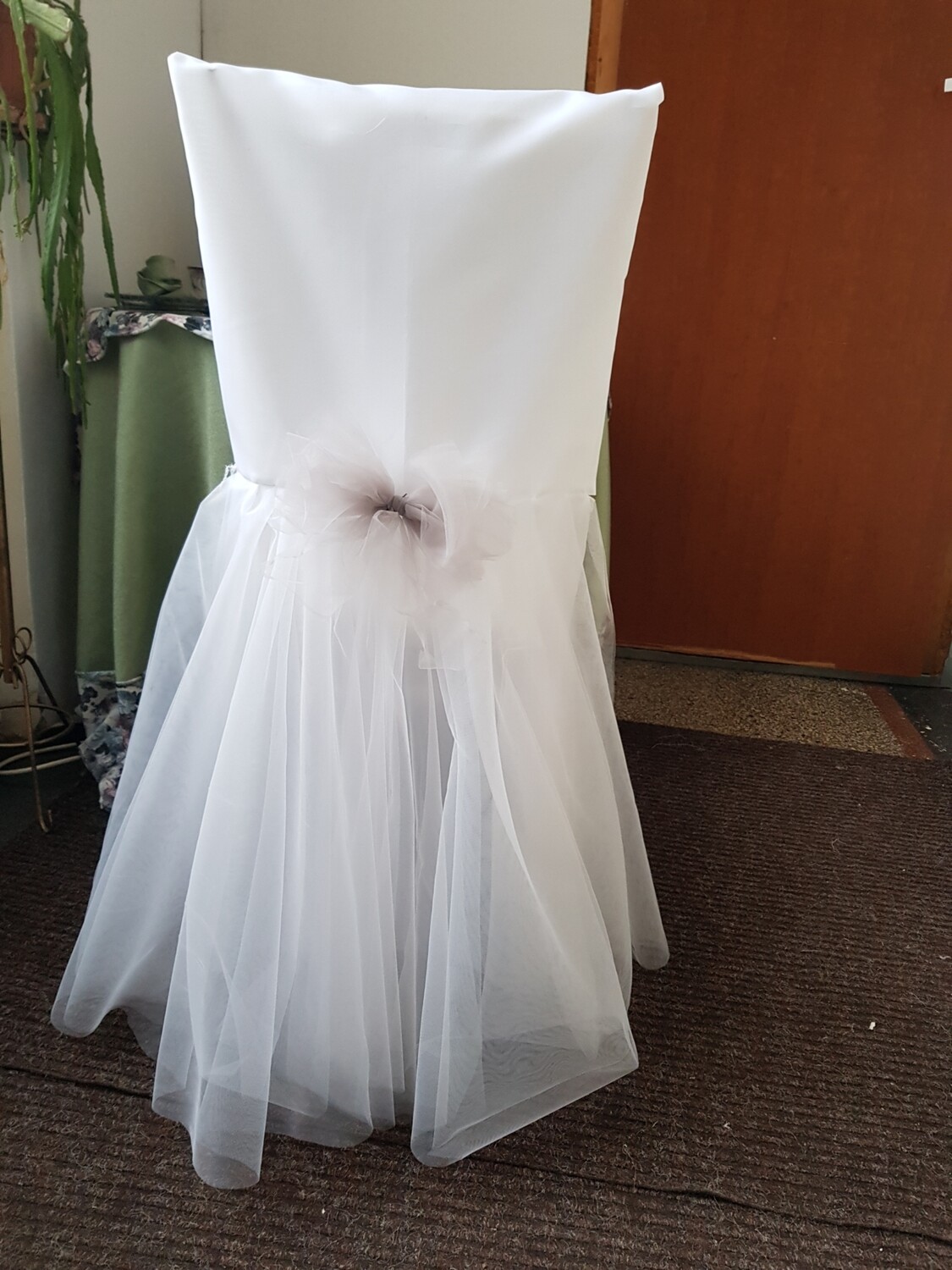 Husa spatarul scaunului tafta &amp;tulle