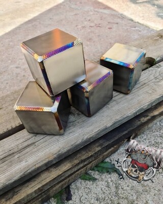 Dice / Cube stainless steel 80 x 80 millimeter