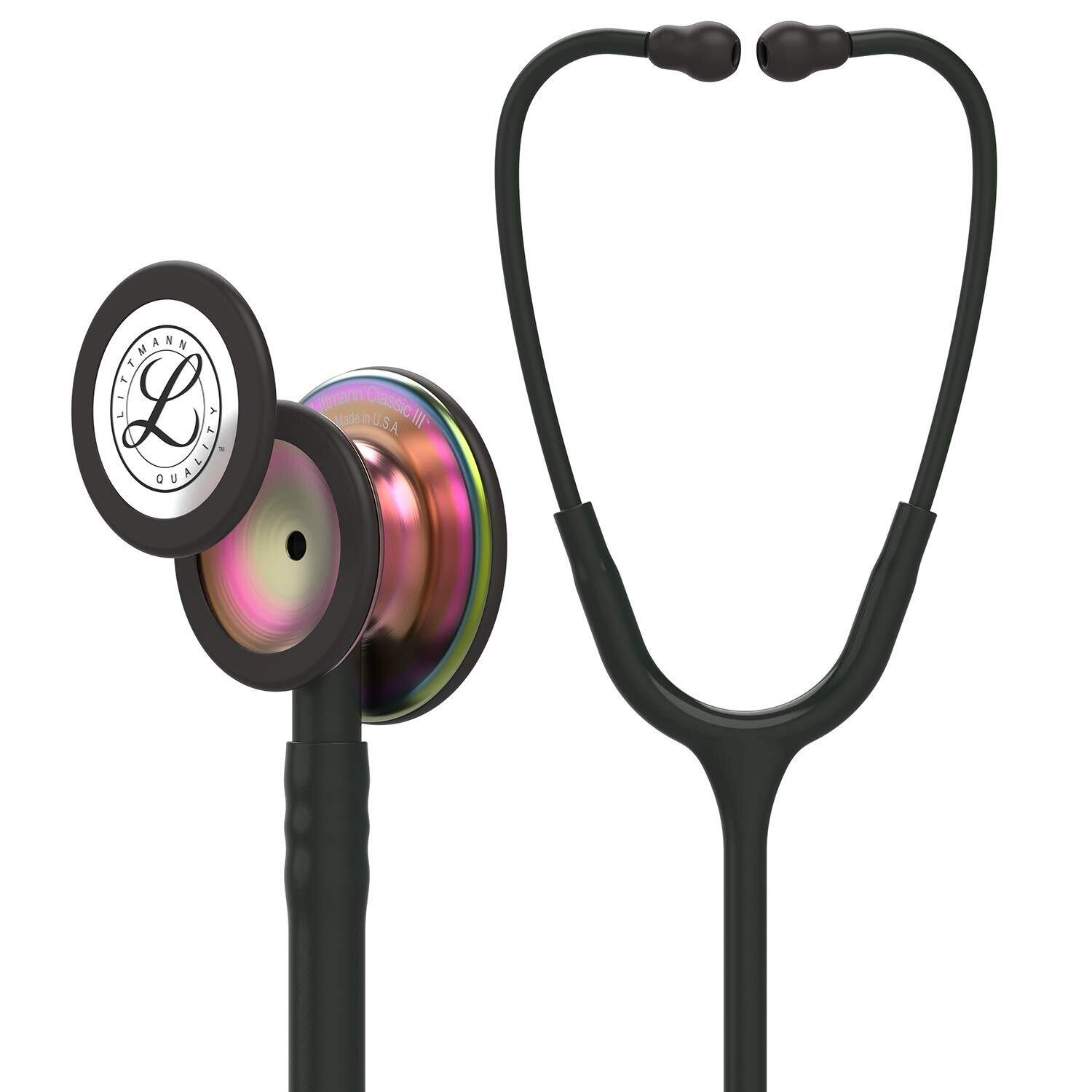 Littmann Classic III Stethoscope - Color Chest Piece Black & Rainbow