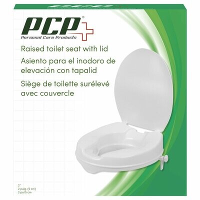 2" Raised Toilet Seat With Lid (For Elongated Toilets)