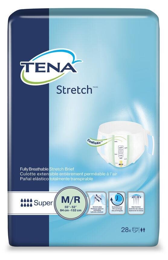 FULL CASE - 67902 - TENA Super Stretch MED/REG Brief - 2Pkgs/Case