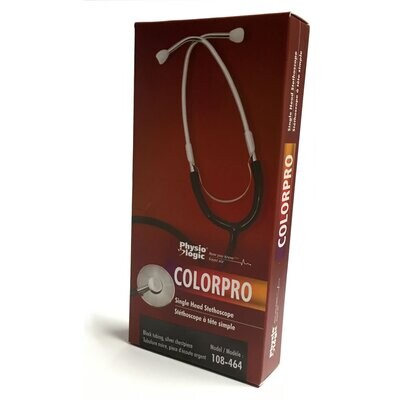 Physio Logic Colorpro Stethoscope - Black Tube