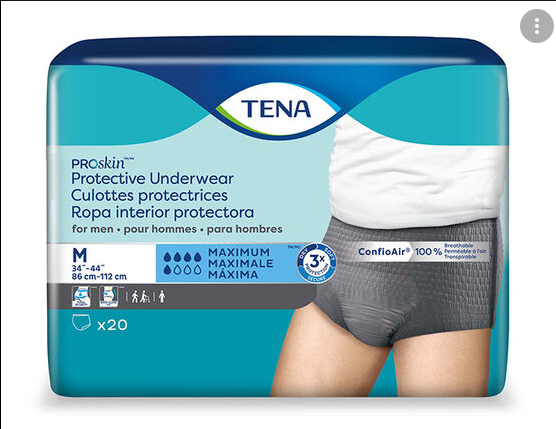 FULL CASE - 73520 - TENA ProSkin Protective Underwear for Men - MED - 4Pkgs/Case