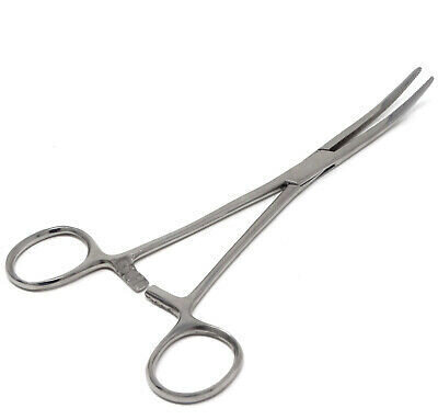 Locking Handle Forcep - Curved Tip - 14cm